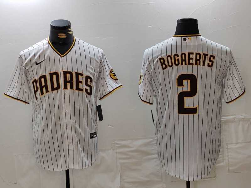 Men%27s San Diego Padres #2 Xander Bogaerts White Cool Base Stitched Jersey